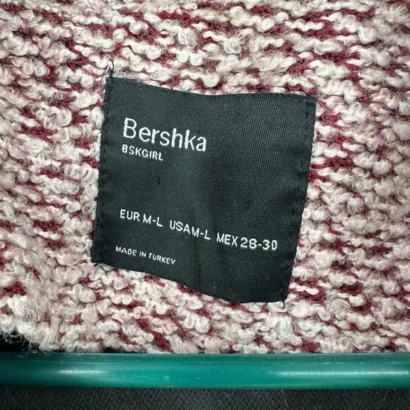 Bershka Size Medium Large Dress Coat Snap Front has‎ Pockets Pink Red White - Picture 4 of 5